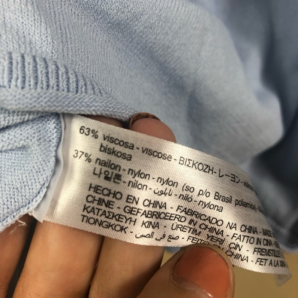 Zara light blue smocked dolman turtleneck. - Picture 11 of 11